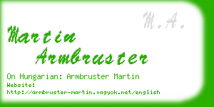 martin armbruster business card